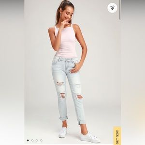 Mia Light Blue Distressed Skinny Jeans Size 1